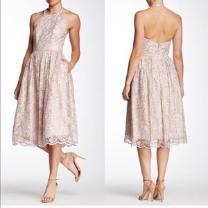 NWT Shoshanna Midnight Algeria Lace Halter Dress